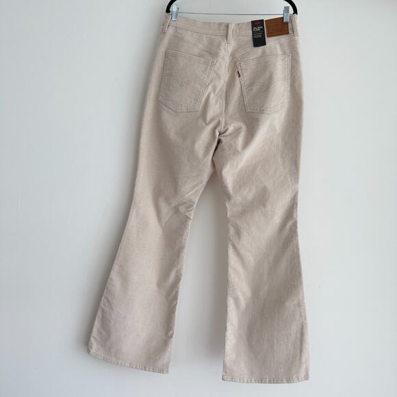 Levis 70s Rise High Flare Corduroy Pants Womens 33x34 Ivory Bell Bottom Boho - Picture 4 of 10